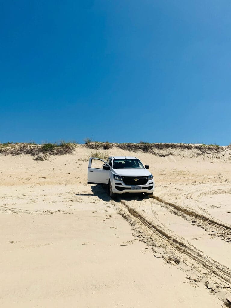 Truck in the sand on beach