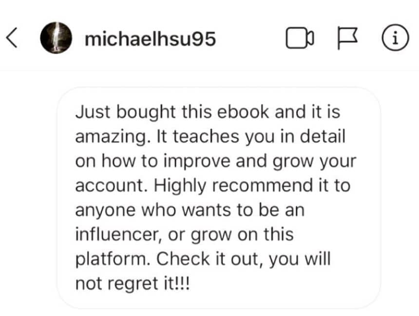 Michaelhsu95 says the travel influencer handbook teaches you in detail how to improve and grow your account