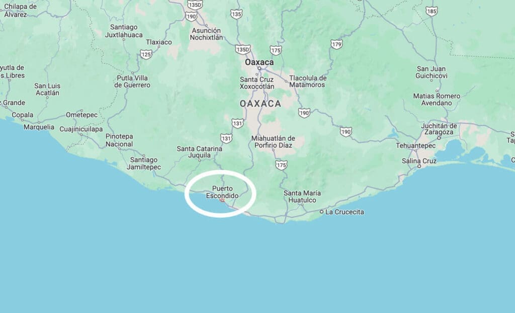 Map of Puerto Escondido