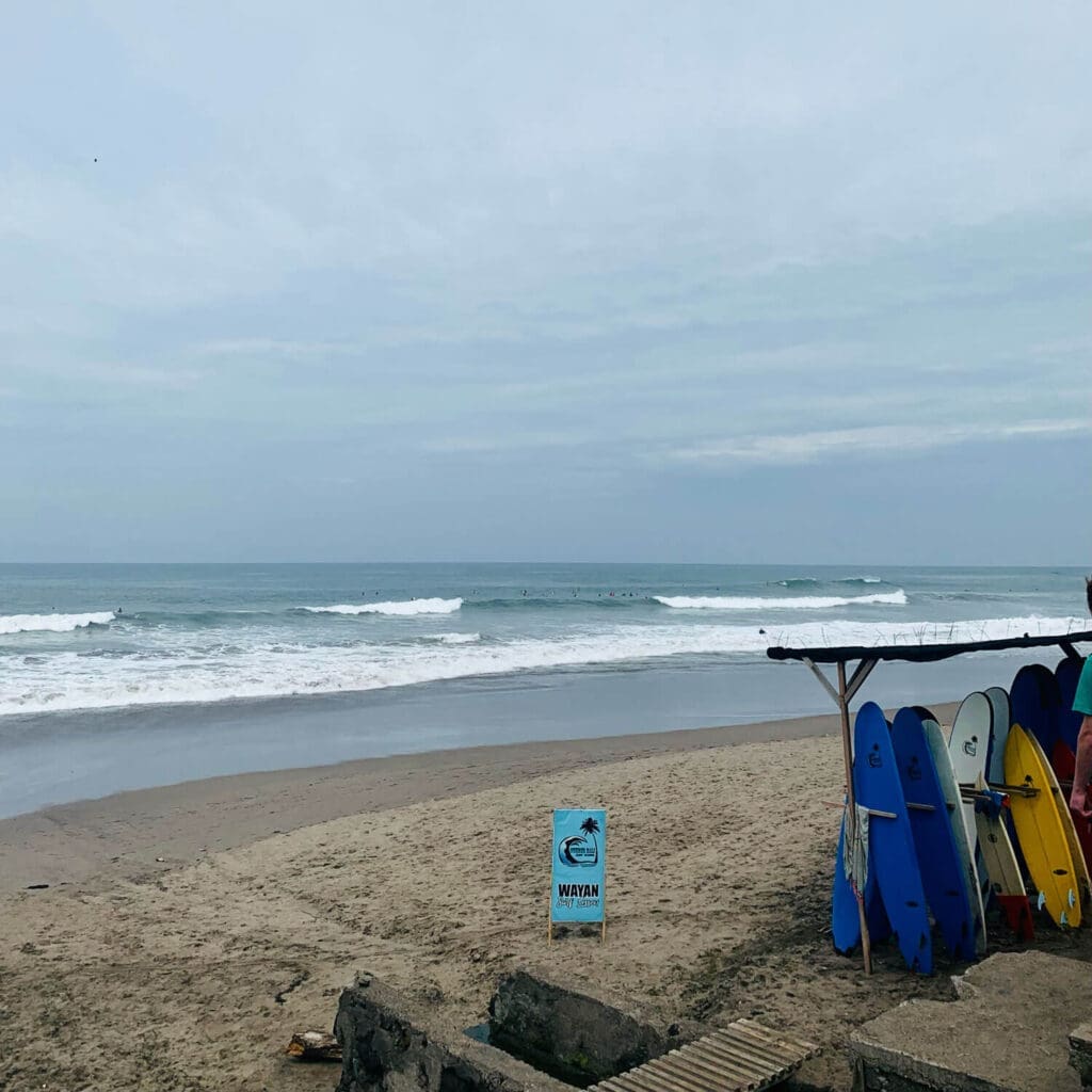Surfboard rental at Berawa Beach