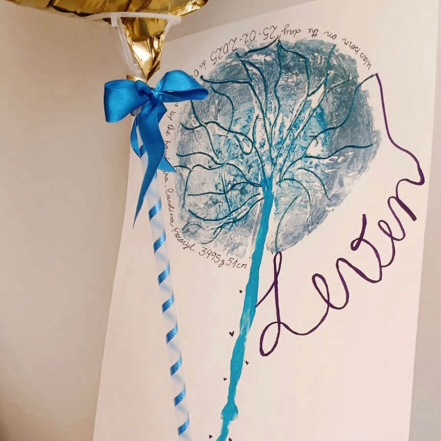 Blue placenta painting